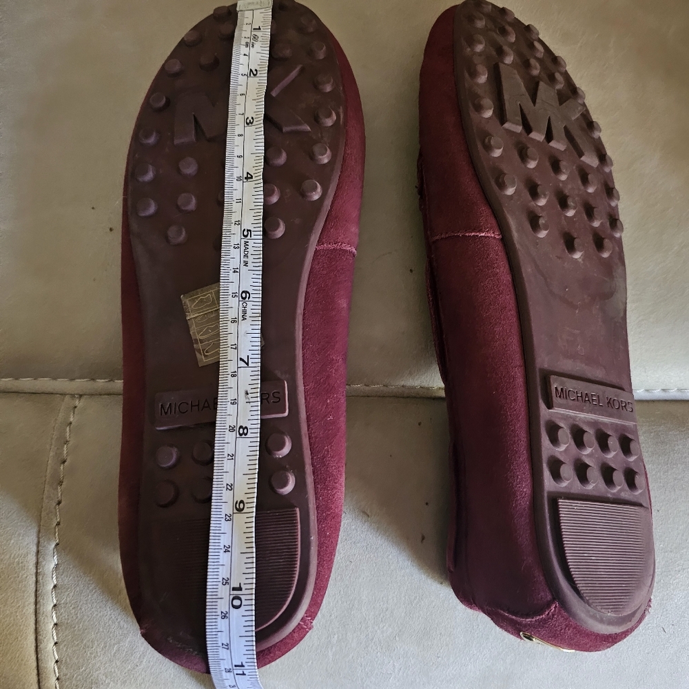Michael‎ Kors suede burgundy moccasins/loafers size 11 - Picture 9 of 10